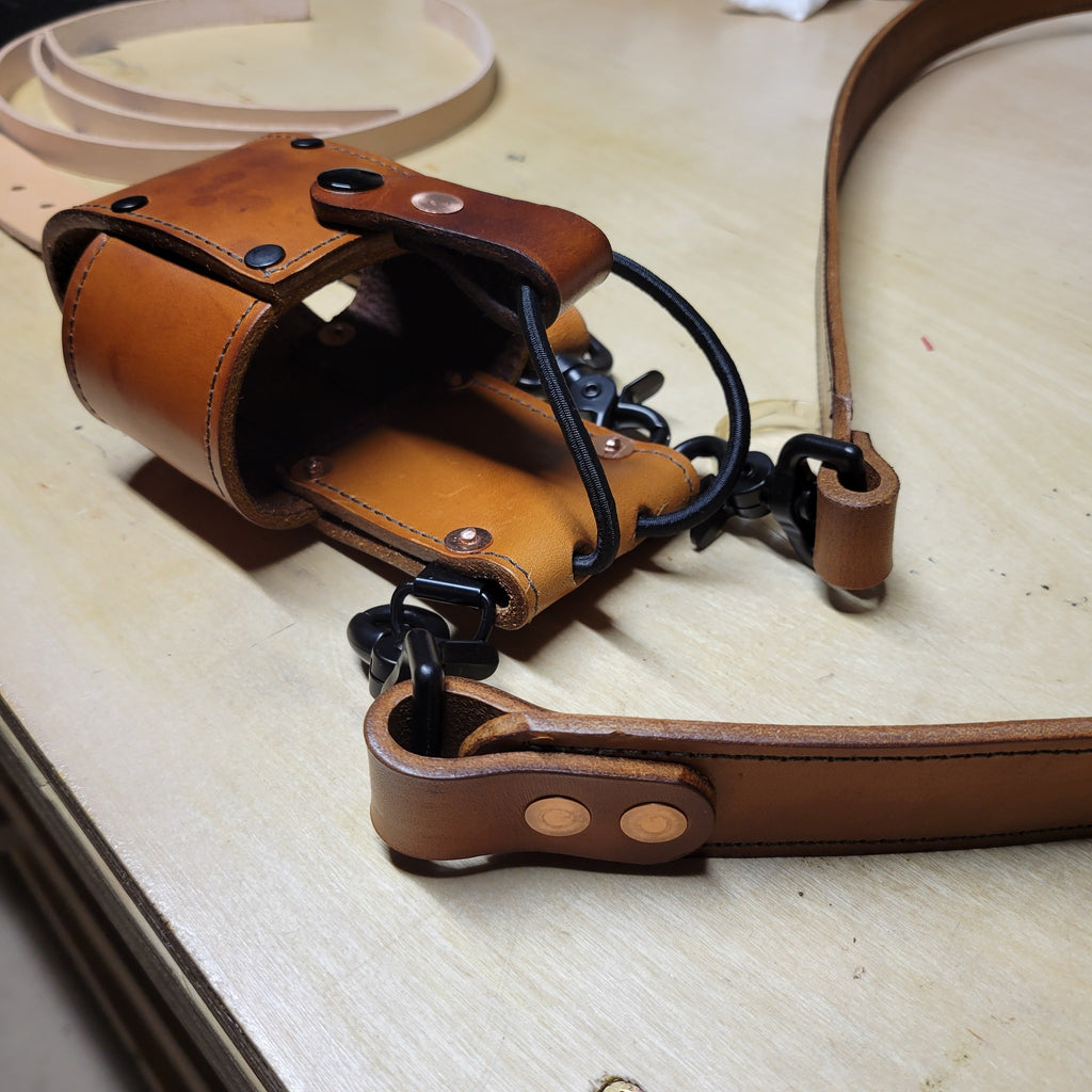 Custom Firefighter Leather Radio Strap SIZE LARGE 60-68"