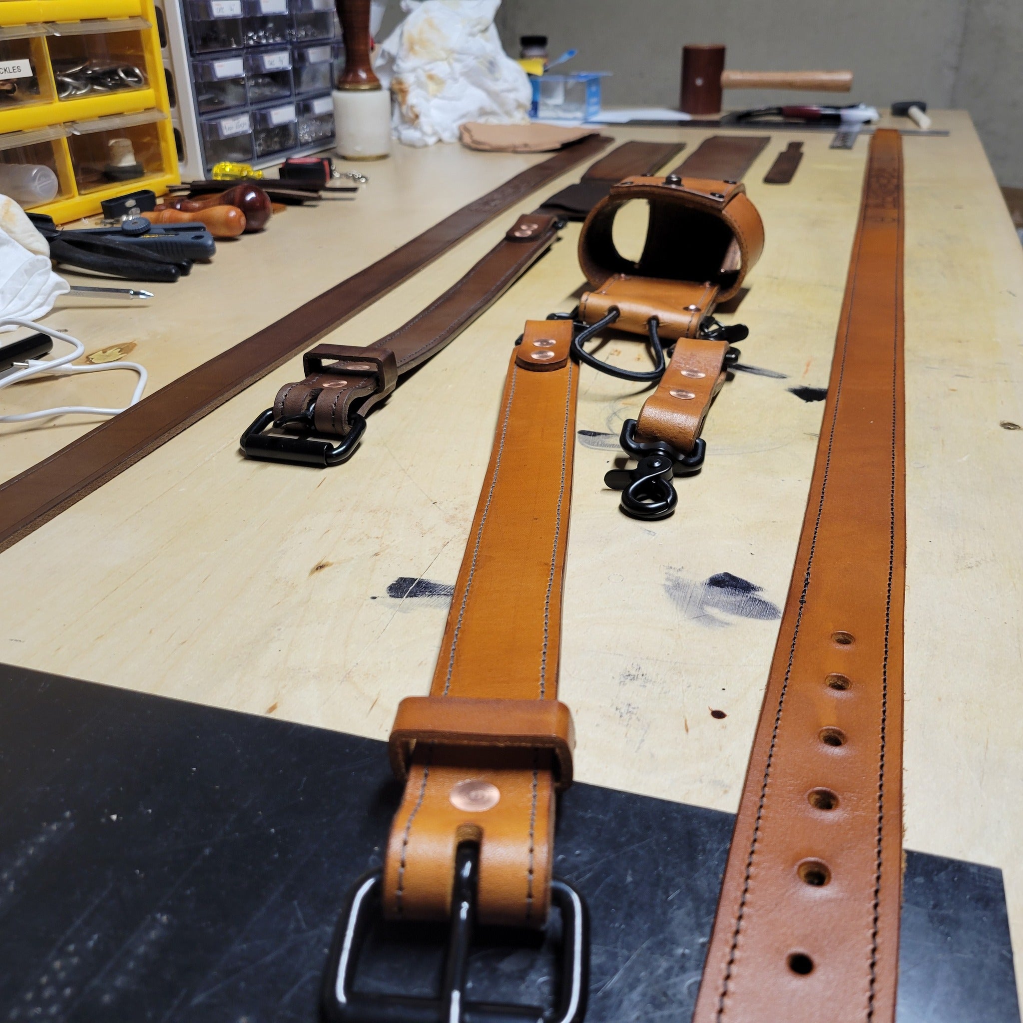 Custom Firefighter Leather Radio Strap SIZE REGULAR 56-64"