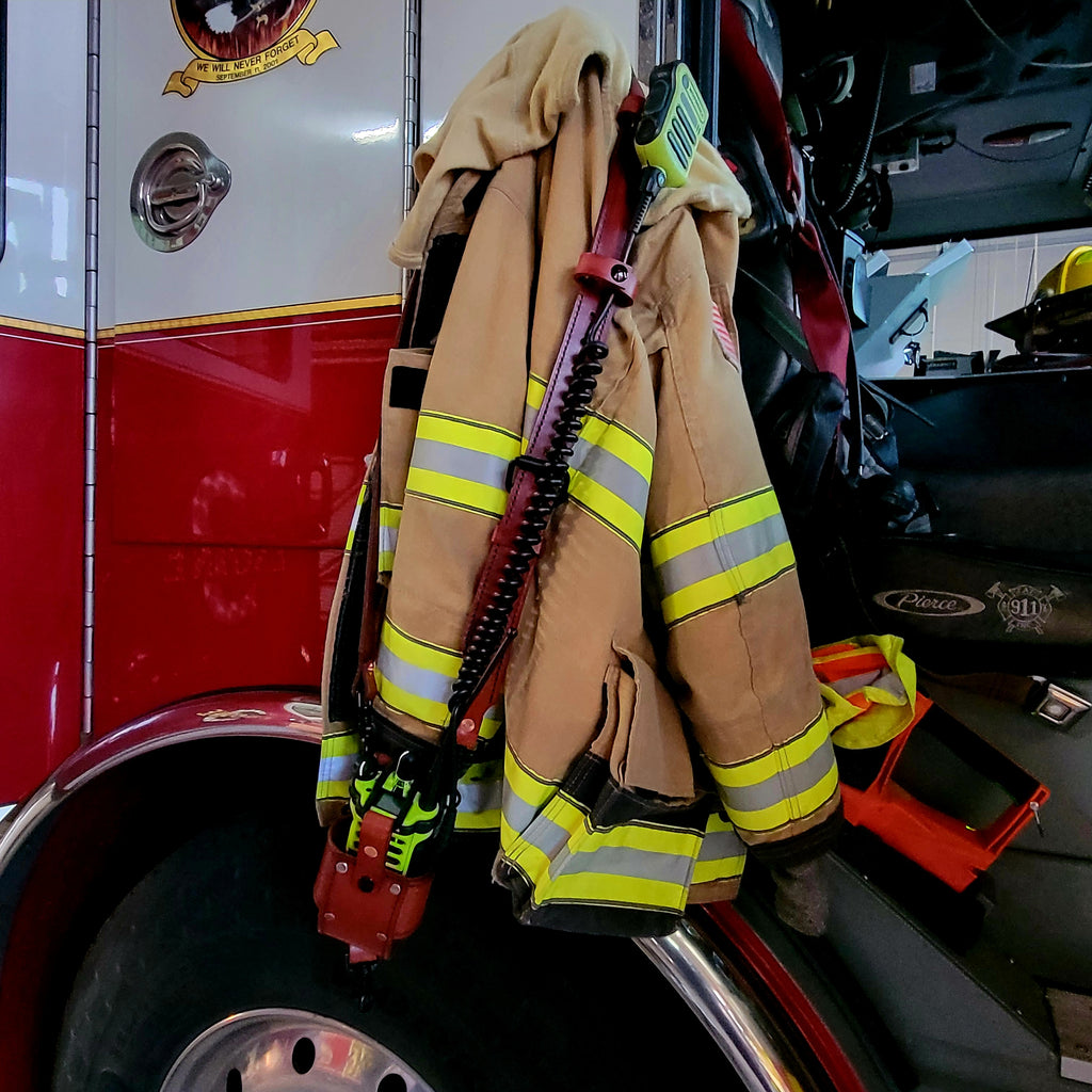 Custom Firefighter Leather Radio Strap SIZE LARGE 60-68"