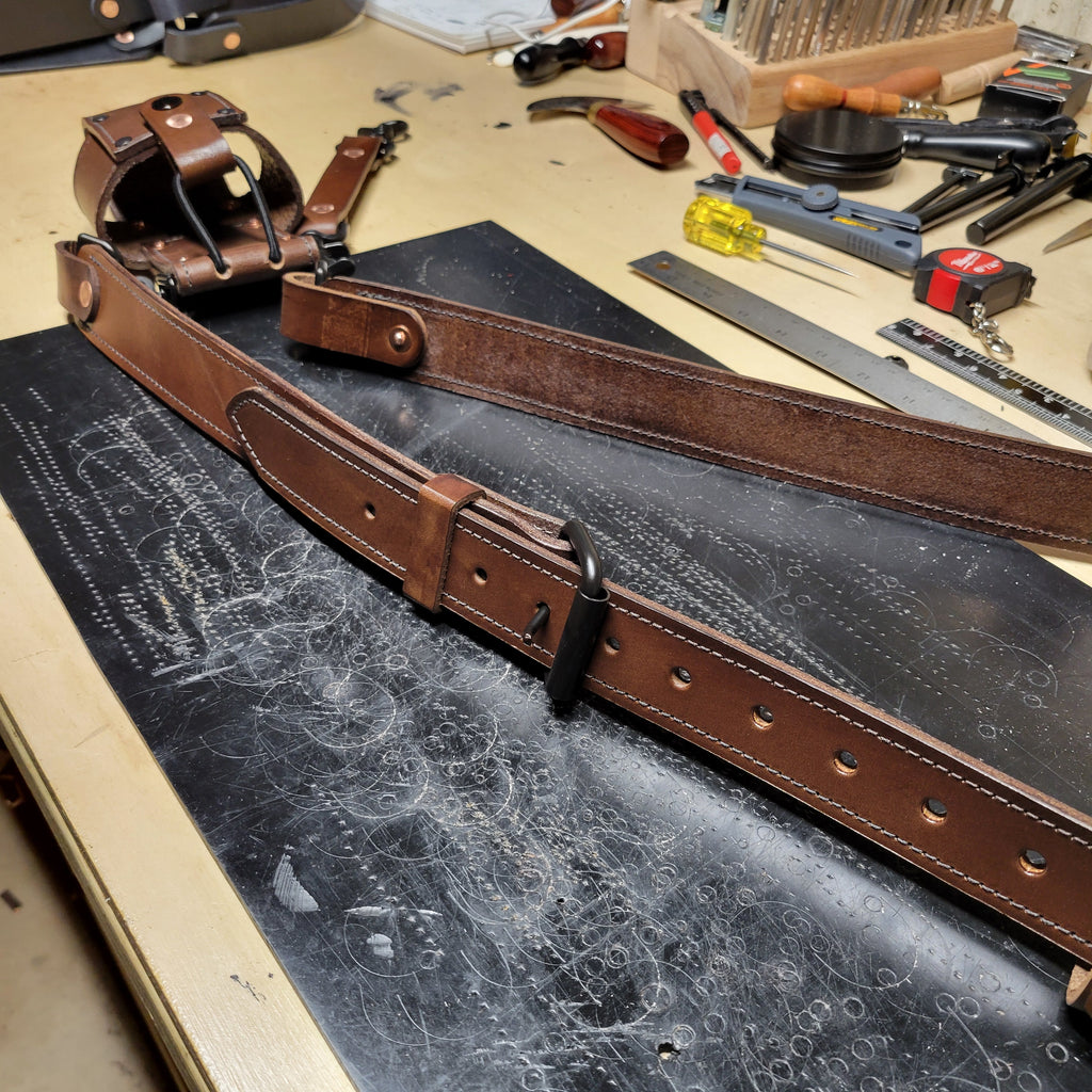 Custom Firefighter Leather Radio Strap SIZE LARGE 60-68"