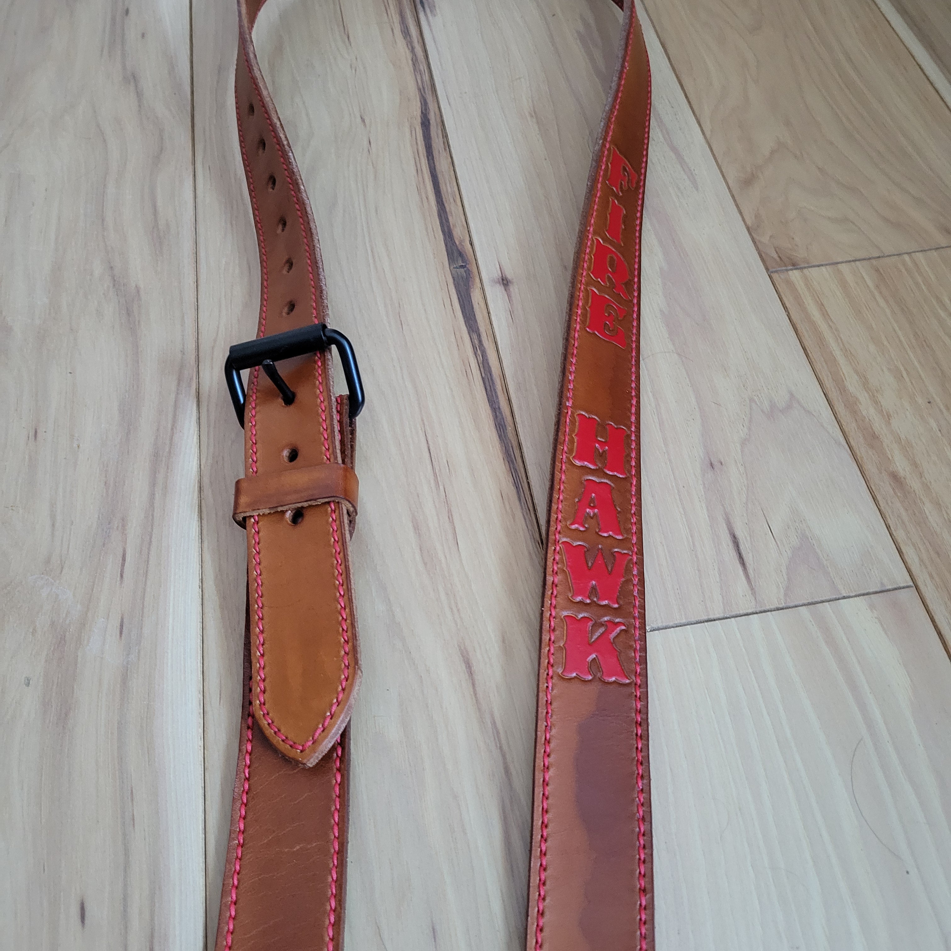 Custom Firefighter Leather Radio Strap SIZE LARGE 60-68"
