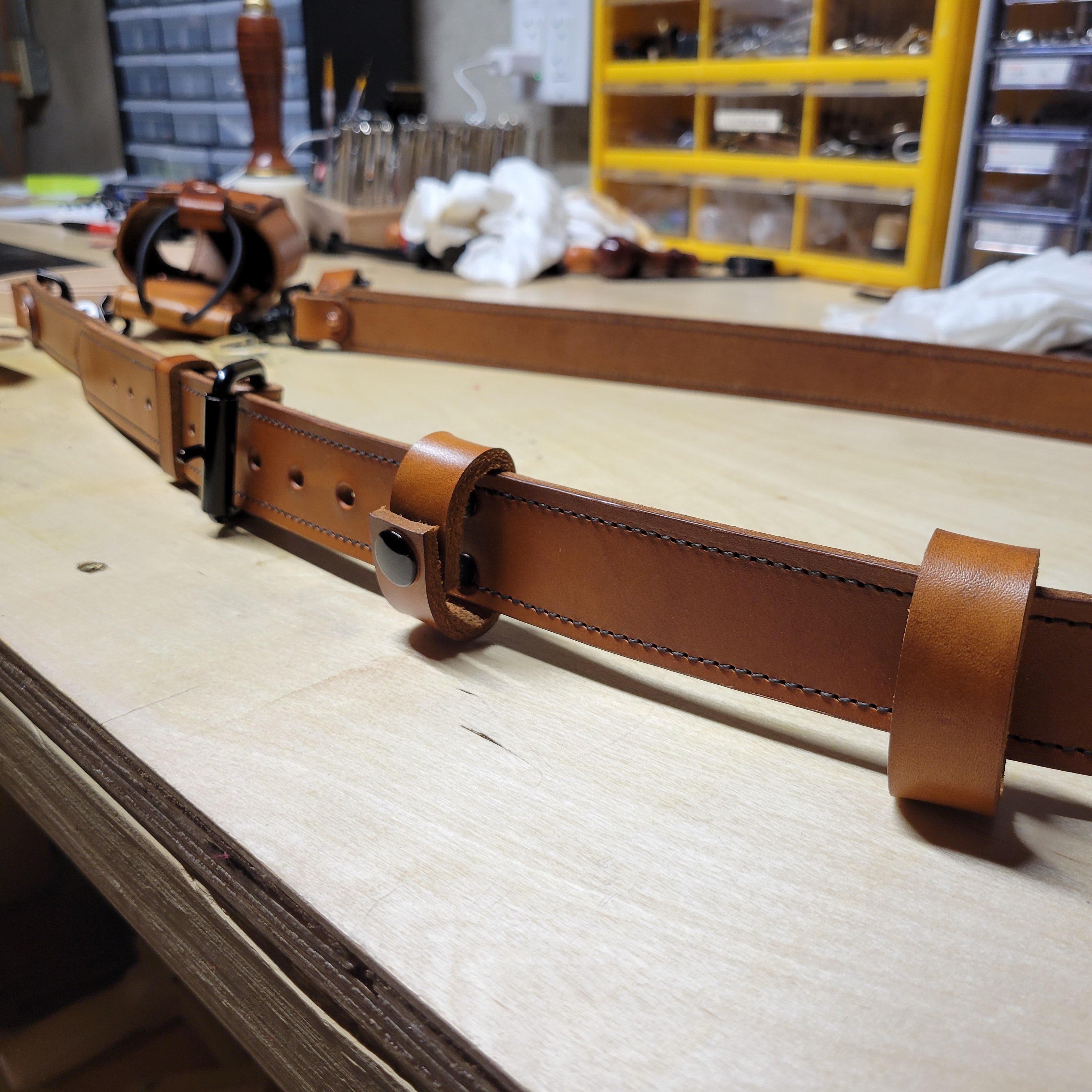 Custom Firefighter Leather Radio Strap SIZE LARGE 60-68"