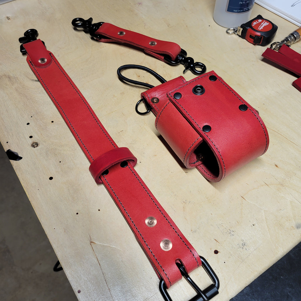 Custom Firefighter Leather Radio Strap SIZE LARGE 60-68"