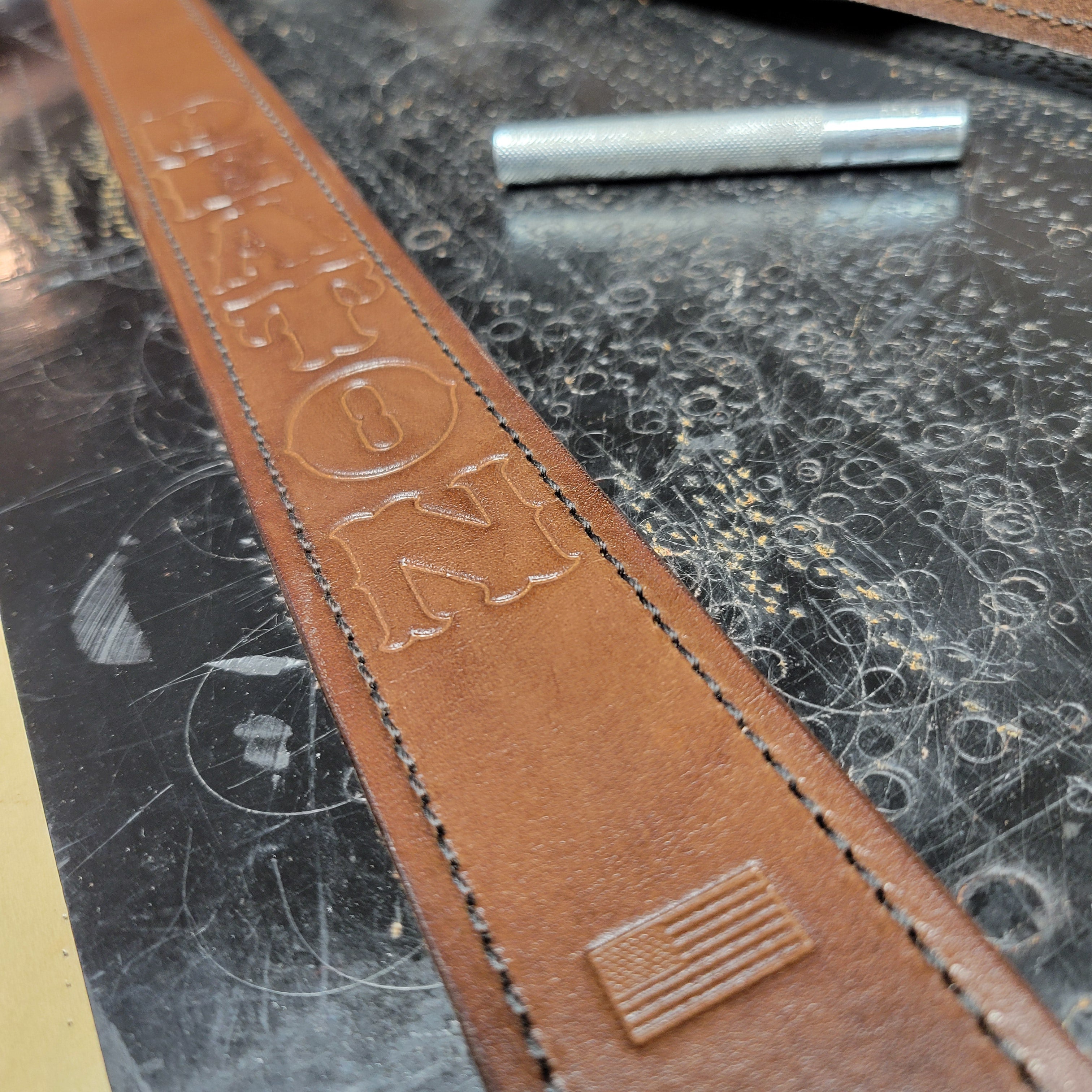 Custom Firefighter Leather Radio Strap SIZE LARGE 60-68"