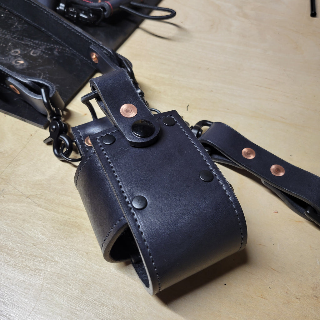 Custom Firefighter Leather Radio Strap SIZE LARGE 60-68"