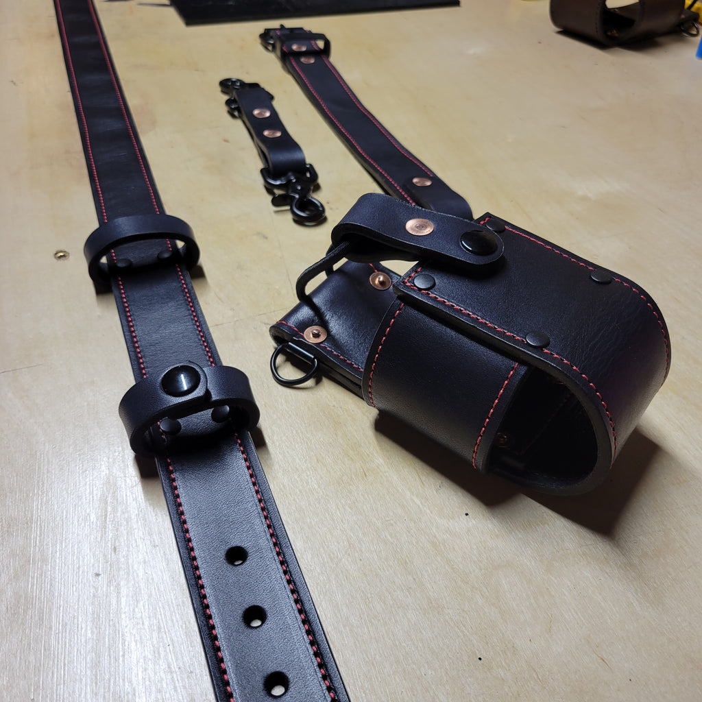 Custom Firefighter Leather Radio Strap SIZE LARGE 60-68"