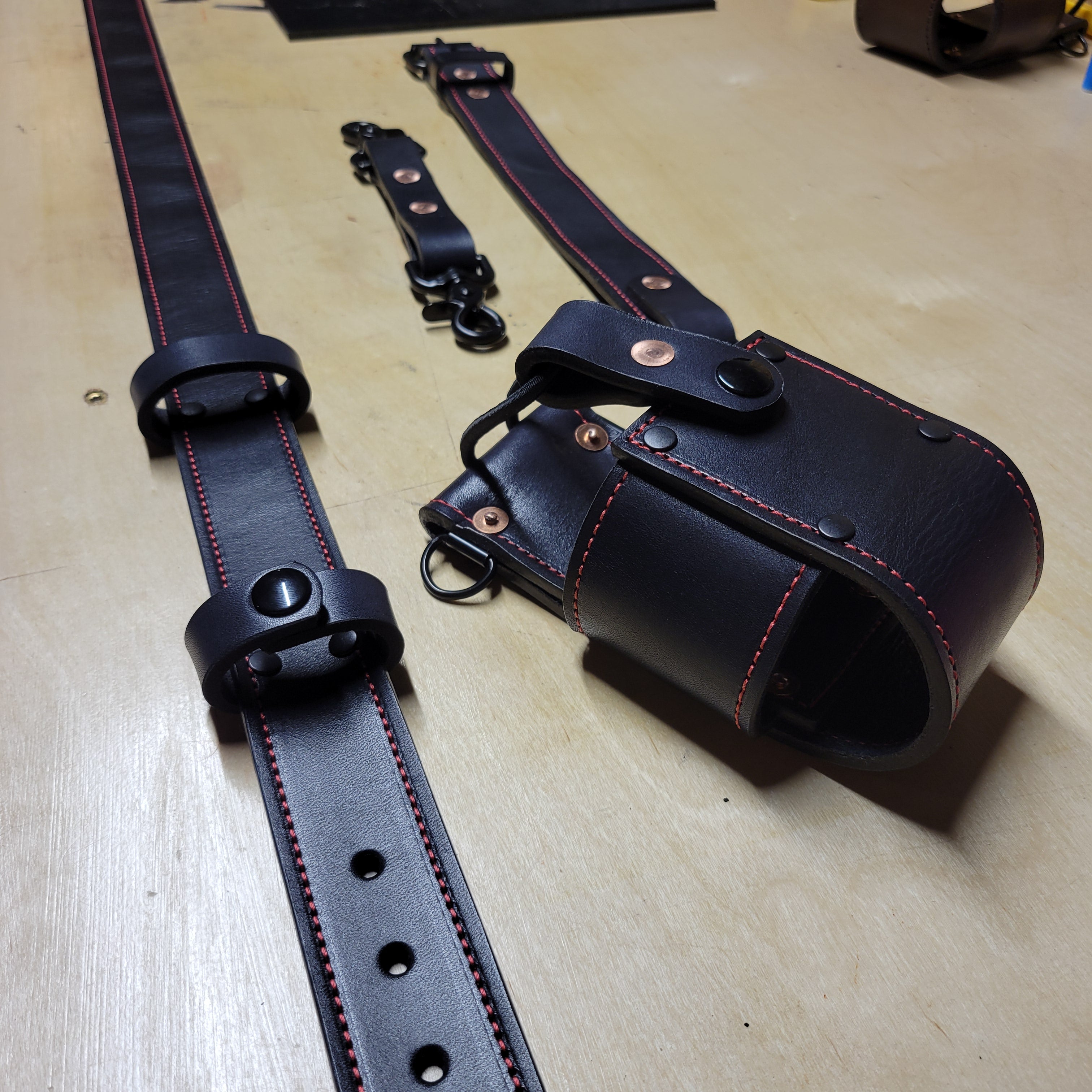 Custom Firefighter Leather Radio Strap SIZE LARGE 60-68"