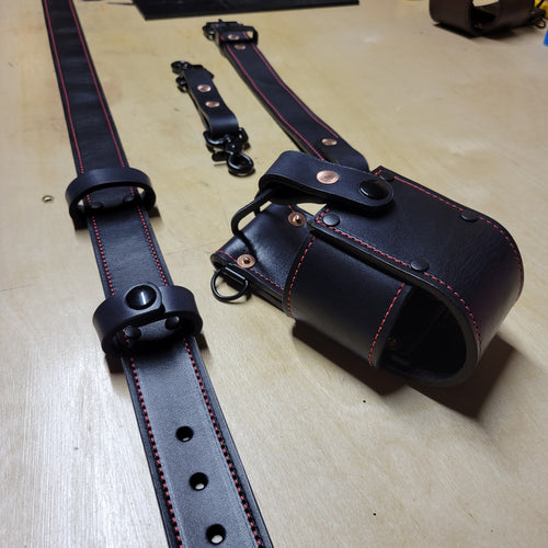 Custom Firefighter Leather Radio Strap SIZE LARGE 60-68"
